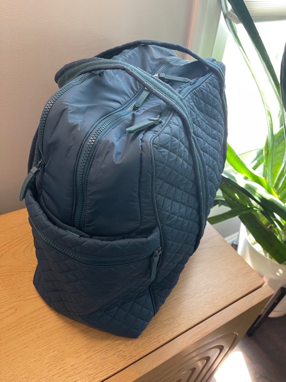 Vera Bradley Quilted Nylon Deep Teal Travel Bag - Picture 3 of 8